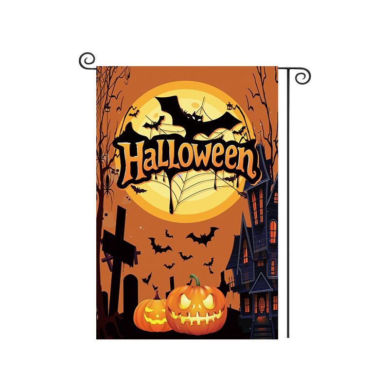 Cross-Border Happy Halloween Ghost Garden Flag with Pumpkin and Cartoon Design