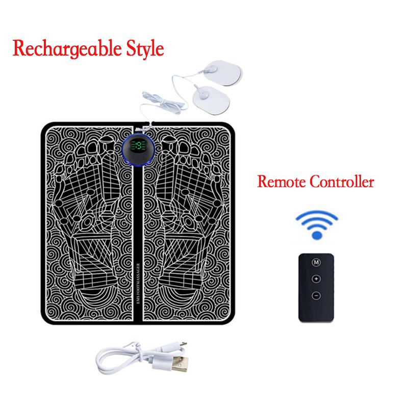Remote EMS Foot Massager Pad Electric Muscle Stimulation Mat Improve Blood Circulation Pain Relief Relax Feet