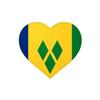 Autocollant Coeur Drapeau Saint-Vincent-et-les-Grenadines - 8 Cm - 1000 Pièces