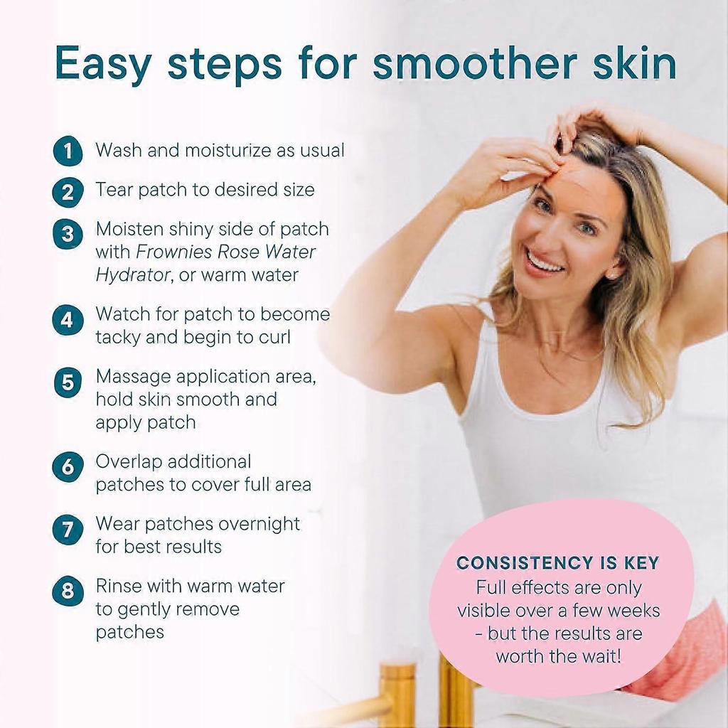 Forehead and Between the Eyes Wrinkle Patches - Hypoallergenic Facial Patches to Smooth & Soften Forehead Wrinkles & Eleven Lines - For Overnight Use