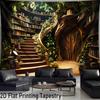 2D Magical Bookshelf Backdrop Forest Vines Party Decoration Backgroun