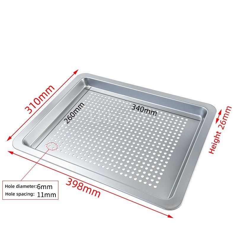 304 Stainless Steel Steamer Tray Kitchen Oil Draining Pan Rectangular Perforated Tray Commercial Oven Steamer Liner Steaming Pan