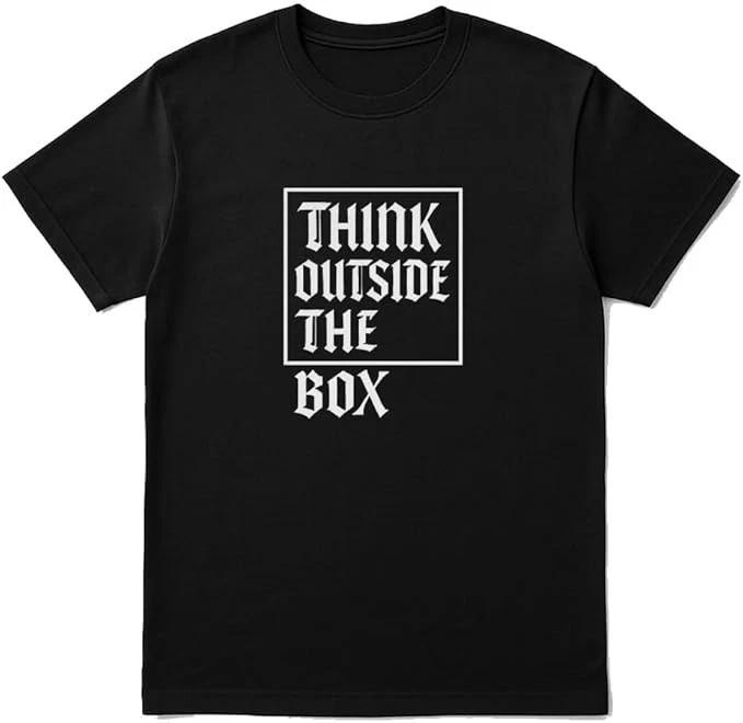 Think Outside The Box T-Shirt - Unisex Black Tee S