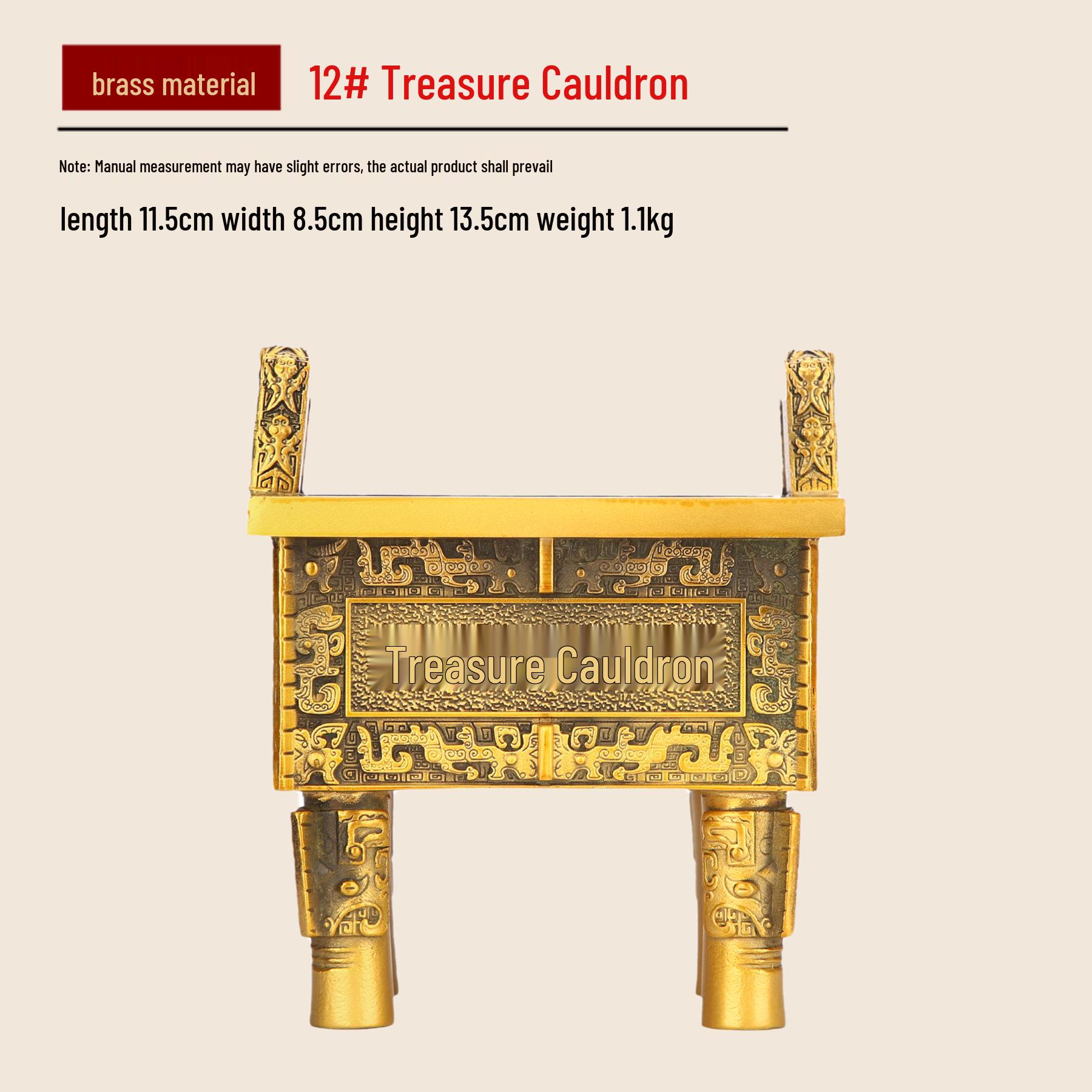 

Bronze Ding Yellow Brass Ornament: Eternal Wealth and Prosperity Desk Decoration