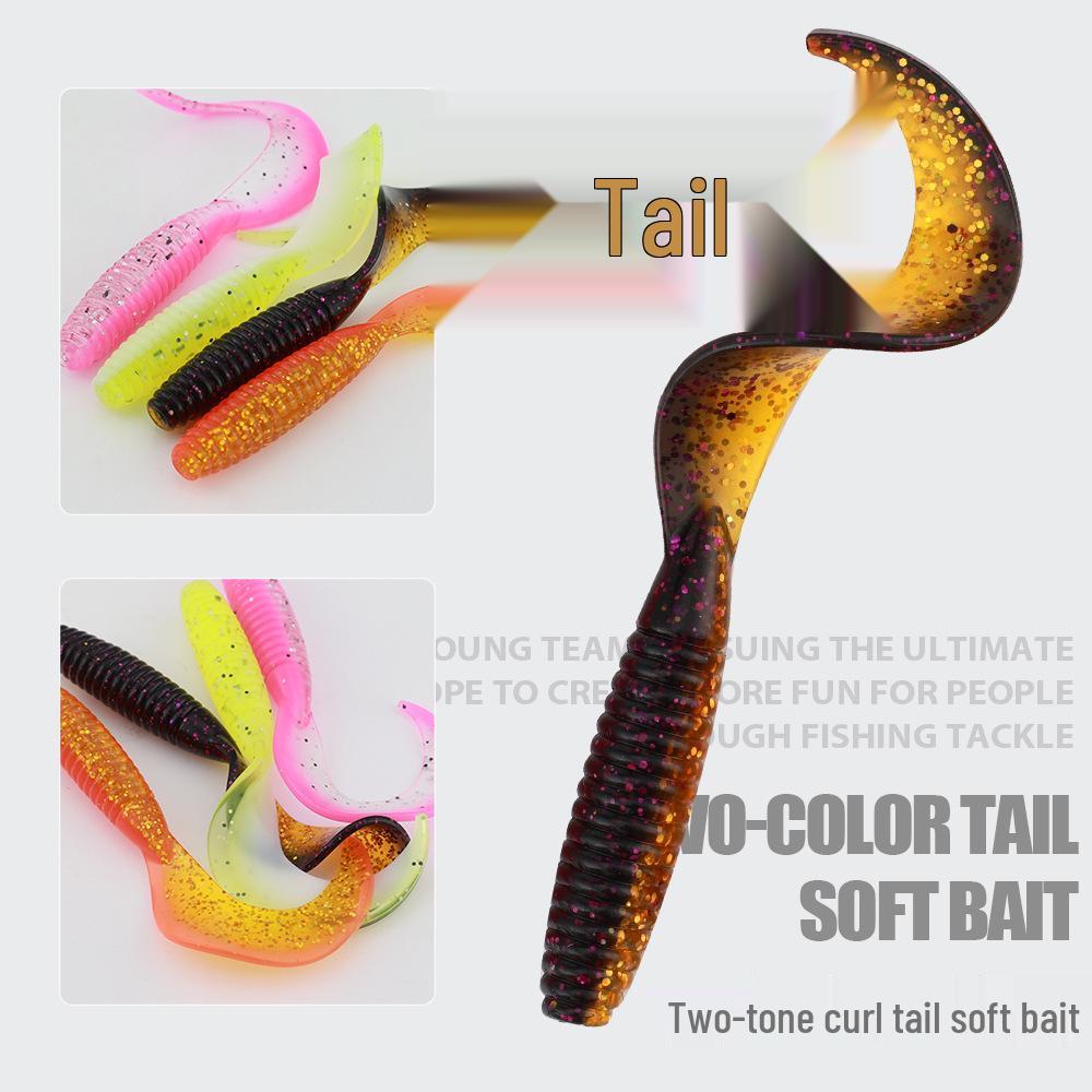 Garnelenduft Gerippte Locken Schwanz Weichköder - 30 Stück