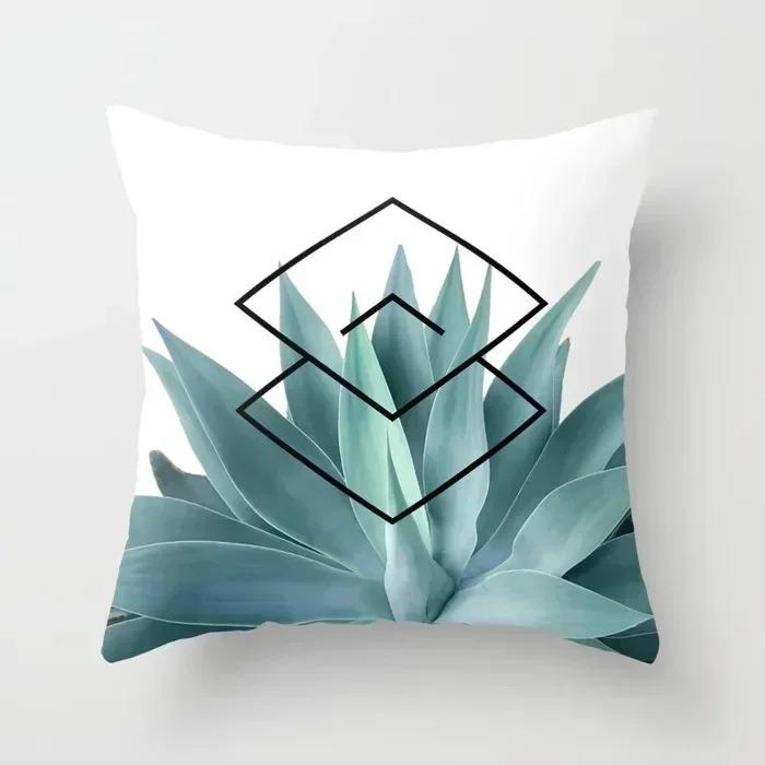 Nordic Pink Geometric Green Blue Beach Tropical Plant Print Cushion Cover Modern Pillow Cover Sofa Car Chair Cover