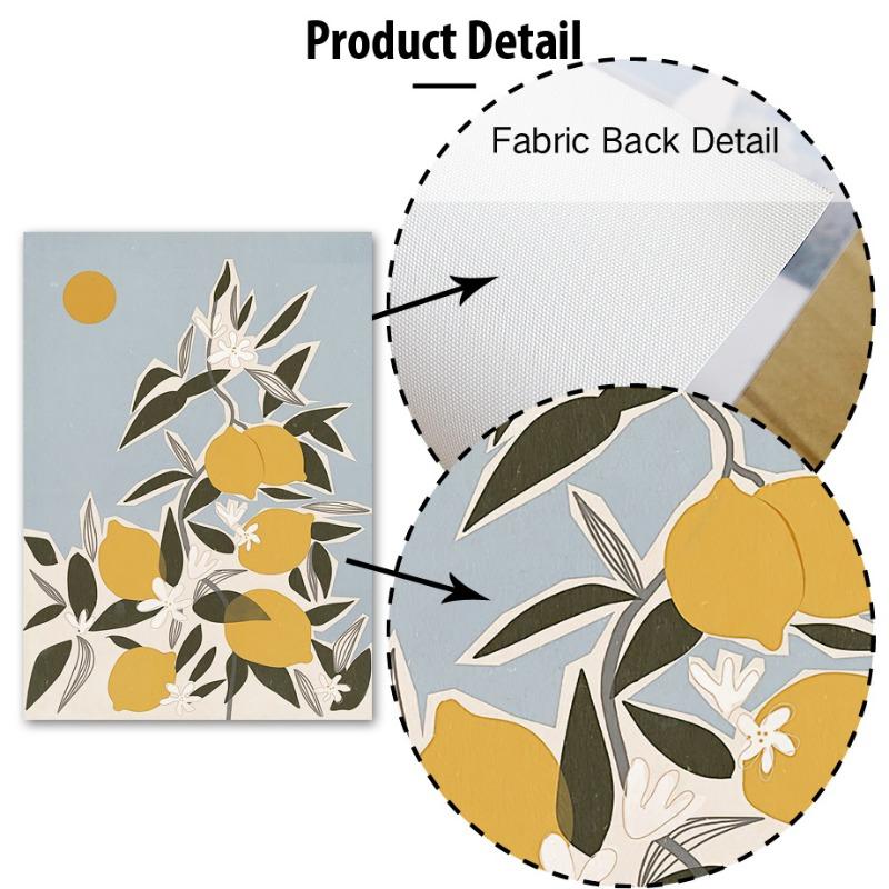 Lemon Strawberry Cherry Orange Wall Art Canvas Painting Interior Home Decor Poster Bedroom Fruit Market Living Room Shop Picture