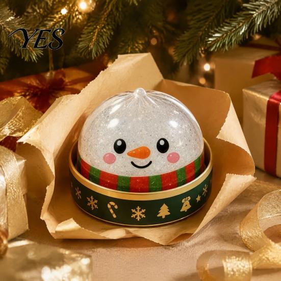 Jelly Texture Glitter Squeeze Toys Christmas Bun Toy with Steamer, Soft Sensory Fidget Toy, Cute Stress Reducing Desk Accessories Slow Rising