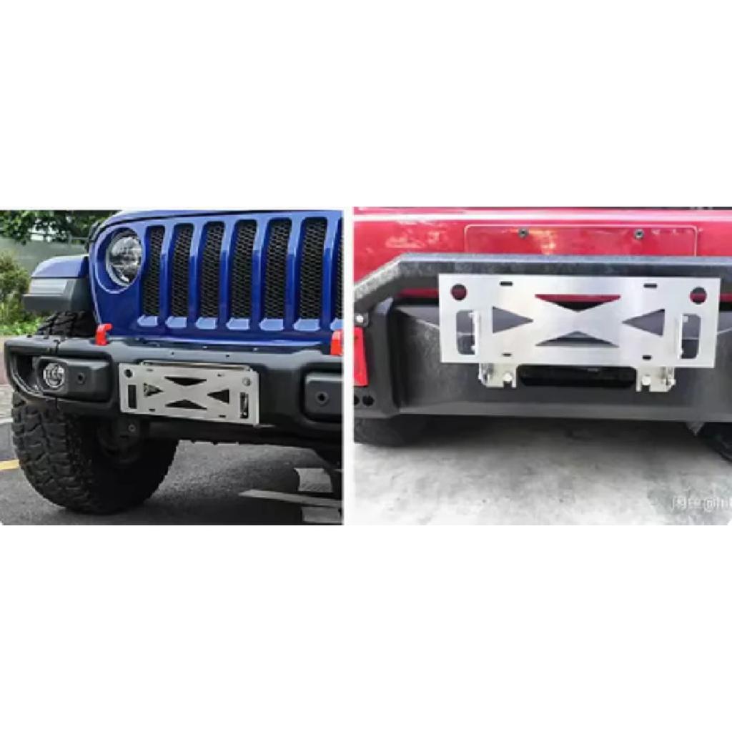 Winch Translation License Plate Frame Vehicle License Plate Frame Front and Rear Bumper Guide Port Off-road Bumper Trailer Hook