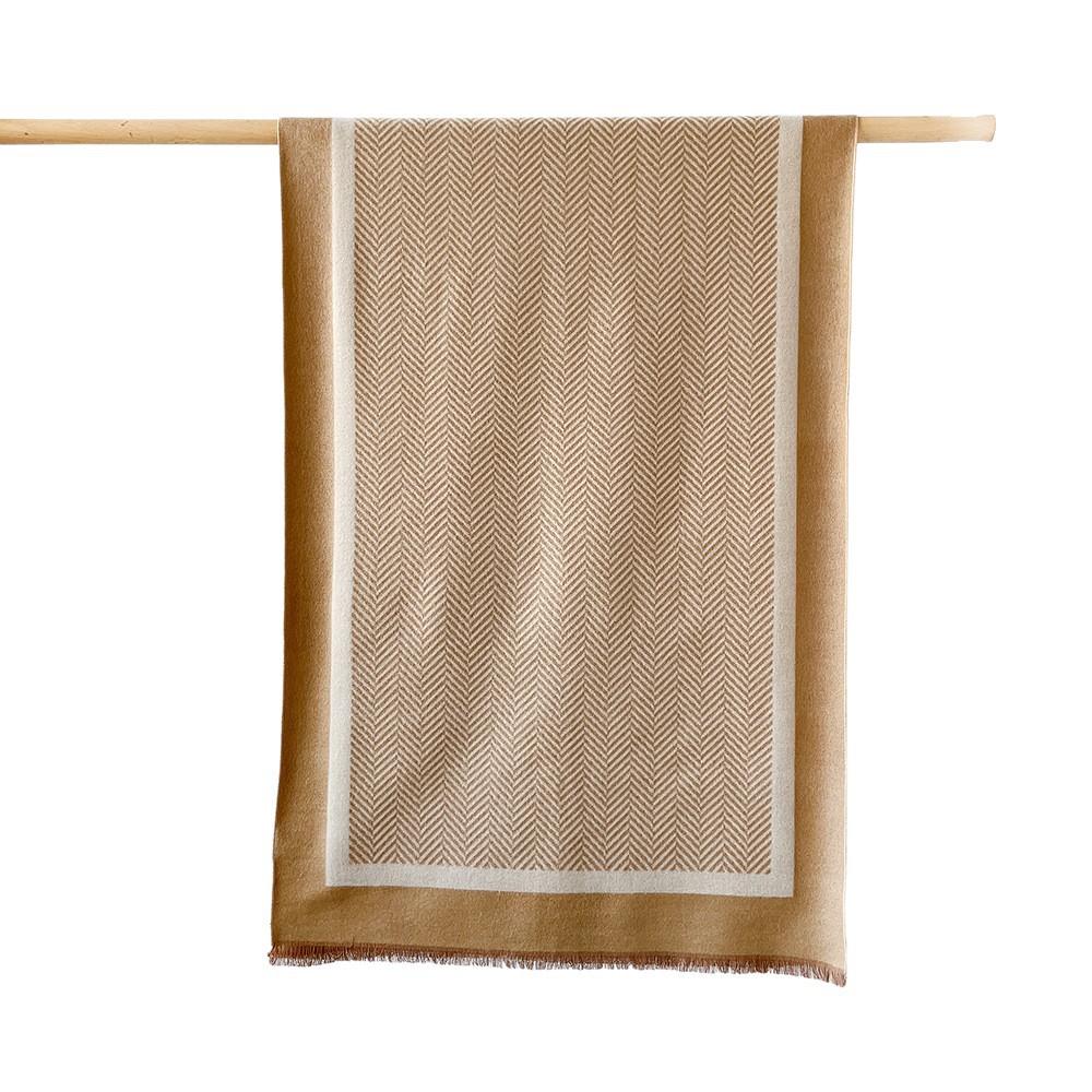 Literary and simple style shawl light luxury wool scarf afternoon nap air conditioner blanket dual-purpose autumn and winter scarf advanced sense