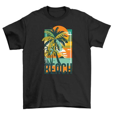Summer '83 Beach Feel - Funny Palm Tree Scene T-Shirt Mens Womens Tees Top, 100% Cotton, Unisex Print