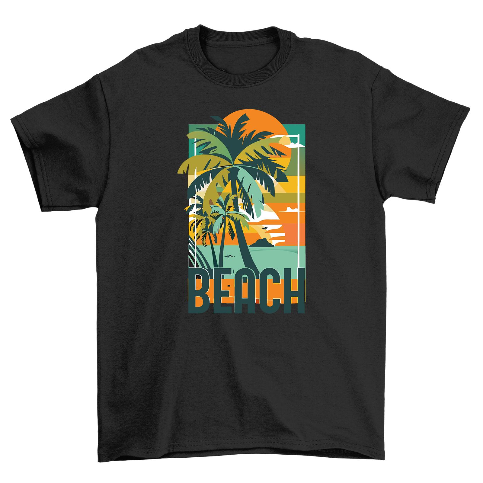 Summer  83 Beach Vibes - Funny Palm Tree Scene T-Shirt Mens Womens Tees Top, 100% Cotton, Unisex Prin XL