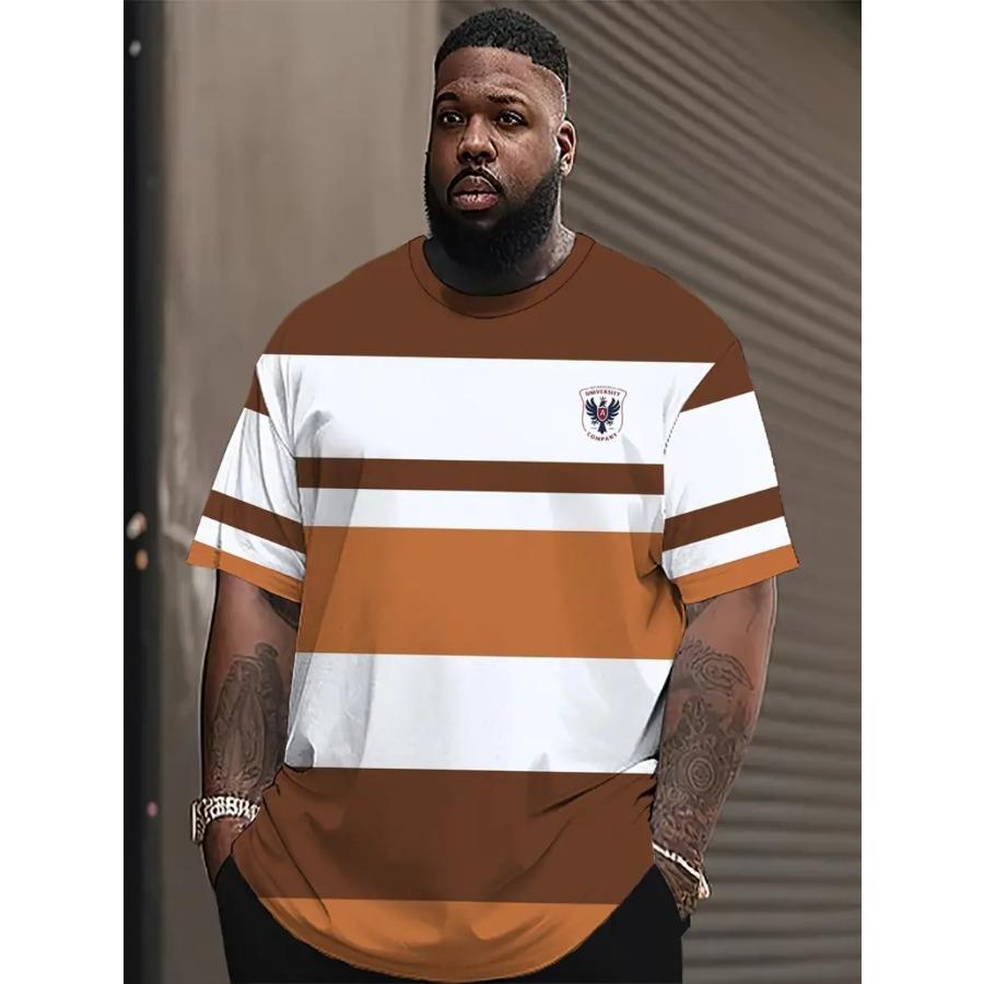 Pánské tričko nadměrné velikosti XL-7XL s krátkým rukávem a kulatým výstřihem, vintage ležérní, velké velikosti