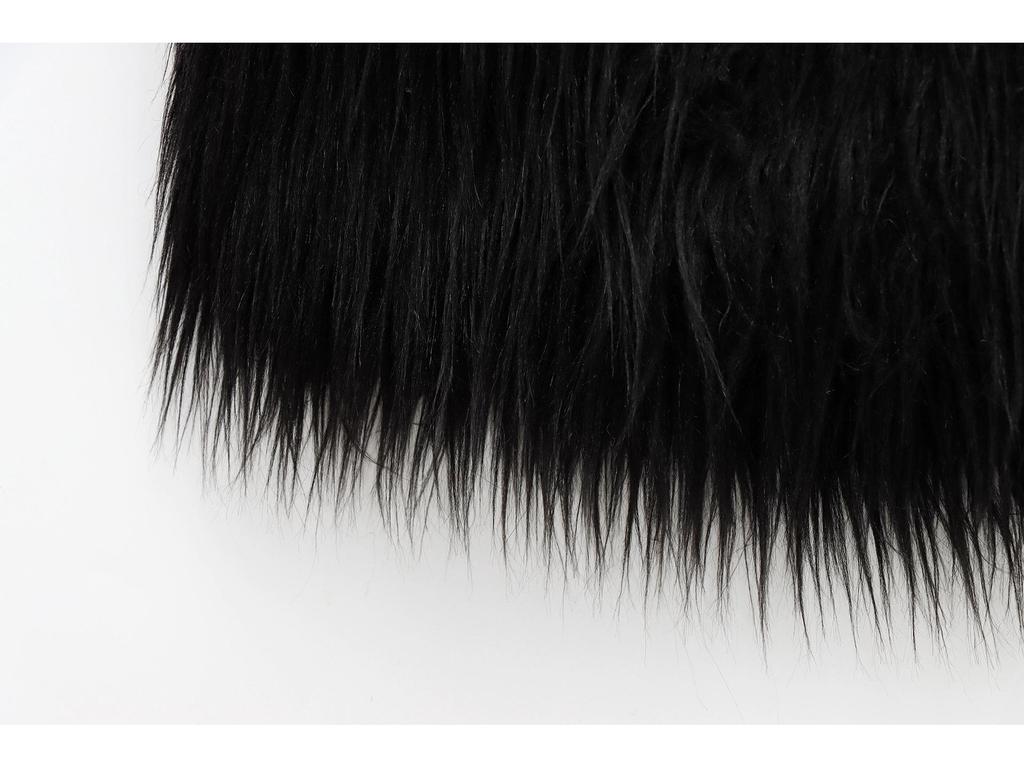 2025 European & American Style Women's Faux Fur Hem Dress - French Design, Spring/Autumn Fashion