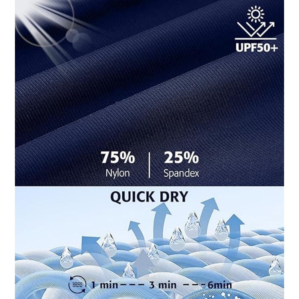 CHARMLEAKS Women's High Waisted Swim Shorts Drawstring Board Shorts with Zipper Pockets Liner