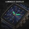 Top-Marke Luxus Herrenuhren Mode Militärisch Quadratisch Chronograph Quarz Armbanduhren Herren Sport Wasserdichte Uhr