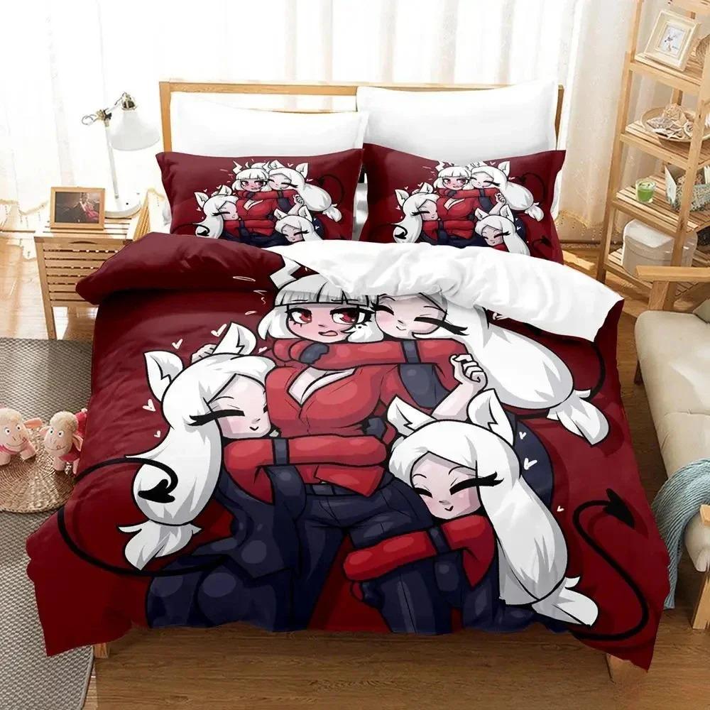 Anime Game Helltaker Bedding Set Duvet Cover Bed Set Quilt Cover Pillowcase Comforter king Queen Size Boys Adult Bedding Set