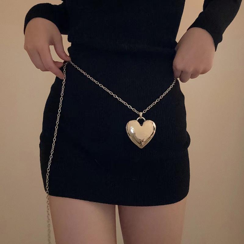 Pearl & Peach Heart Waist Chain - Light Luxury Sexy Body Accessory