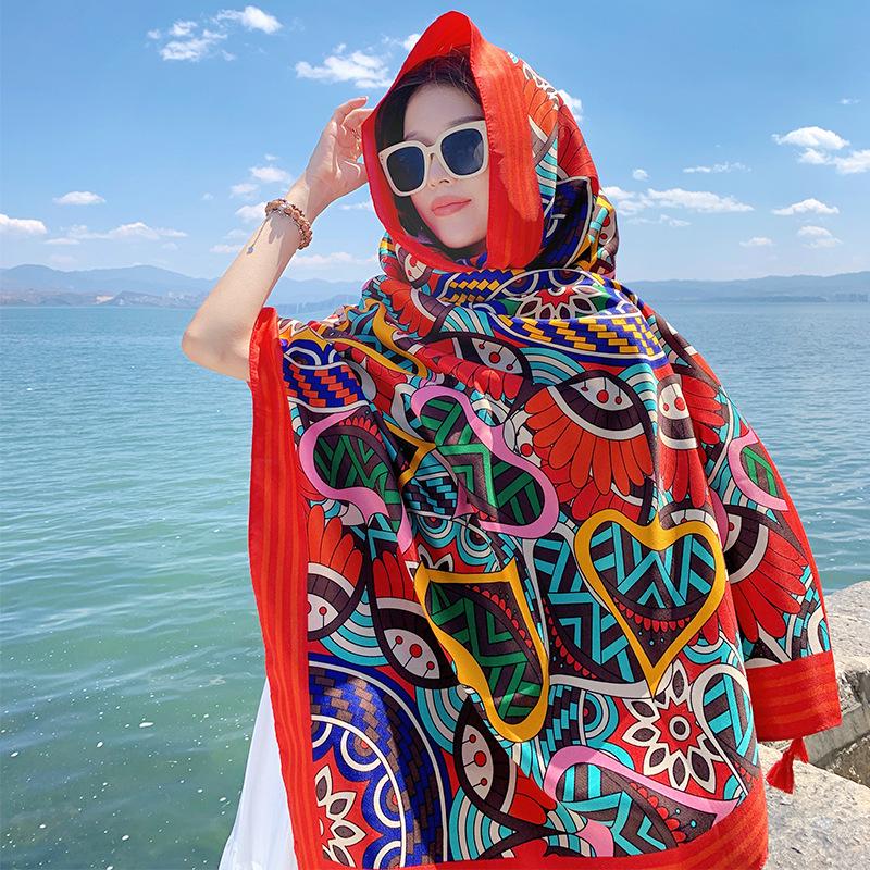 Ethnische Sonnenschutz-Reiseshawl - Yunnan, Qinghai, Tibet, Xinjiang