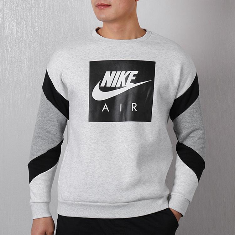 Nike Air Crew Fleece Colorblock Sweatshirt Men Tops Light-Grey 928636-051