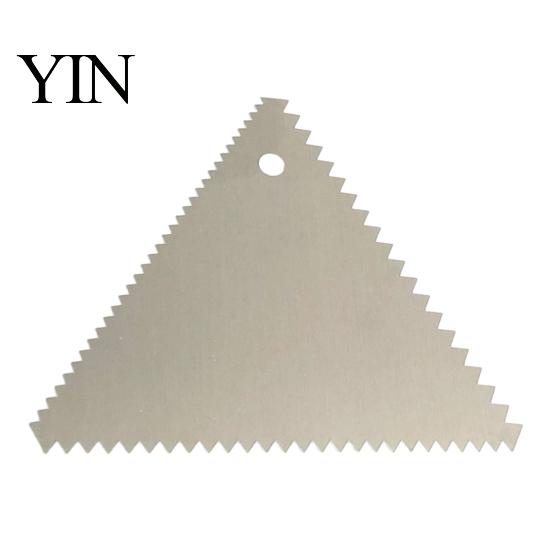 Metal Dough Cutter for Pastry Stainless Steel Cake Scraper with Multi-faceted Sawtooth, Rectangle/Pentagon/Triangle/Semi-circle Shape Cream Food Grade
