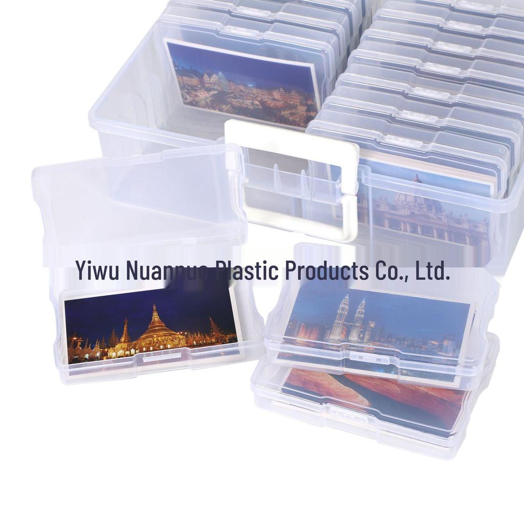 Transparent 4x6 Inch Photo Organizer Box - Multipurpose Plastic Storage for Photos and Cards
