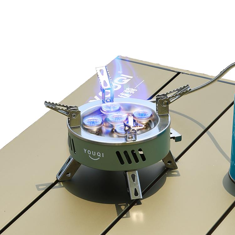 Hot Selling Camping Outdoor Hiking 5 Burner High Power Propane Butane Manual Stainless Steel Metallic Fold Gas Stove