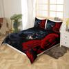 Rose Puppy Three-Piece Quilt Cover 3D Digital Printing Bedding Set Bed Cover