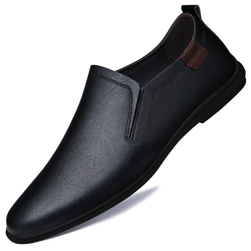 Fashion Luxury Men's Casual Loafer Classic Comfortable Footwear Senior Minimalist Business Office Business Dress Genuine Leather Shoes