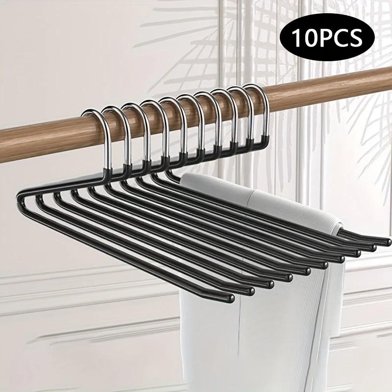 10pcs Metal Z-Shaped Pants Hangers - Space-Saving, Durable for Home & Store Use, Multi-Functional Clothing Rack
