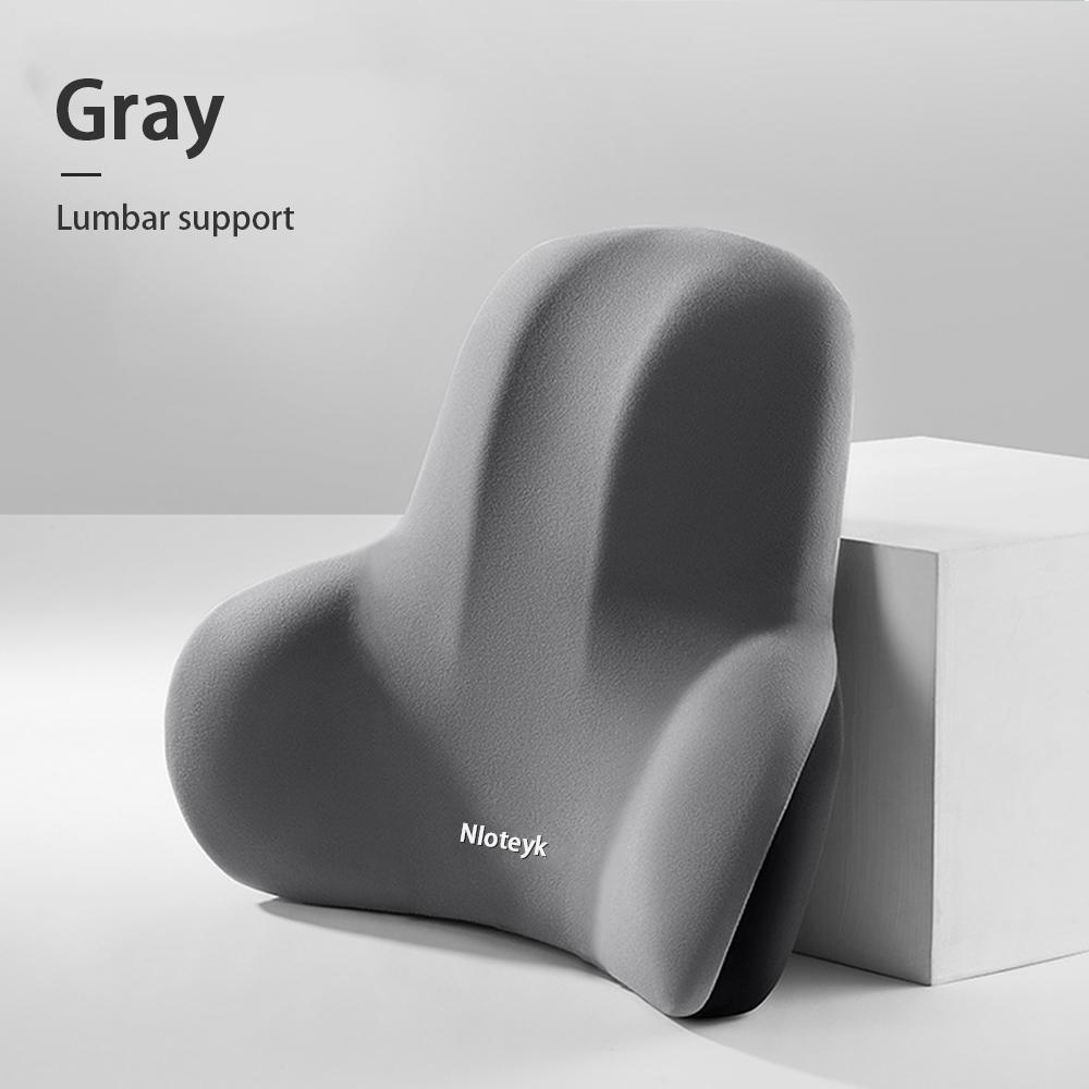Car Headrest Pillow Lumbar Support Memory Foam Neck Pillow Waist Support Removable Washable Backrest Universal Vehicle Cushion