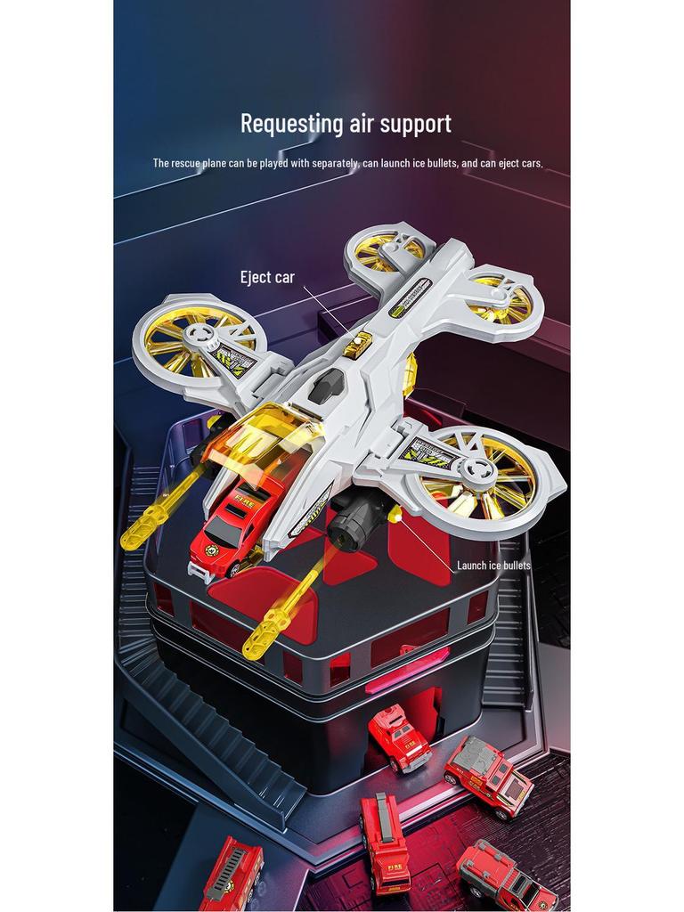 Camión de Rescate de Incendios Multifuncional Estilo Sam - Coche de Policía Grande con Rociador de Agua y Pista para Niños