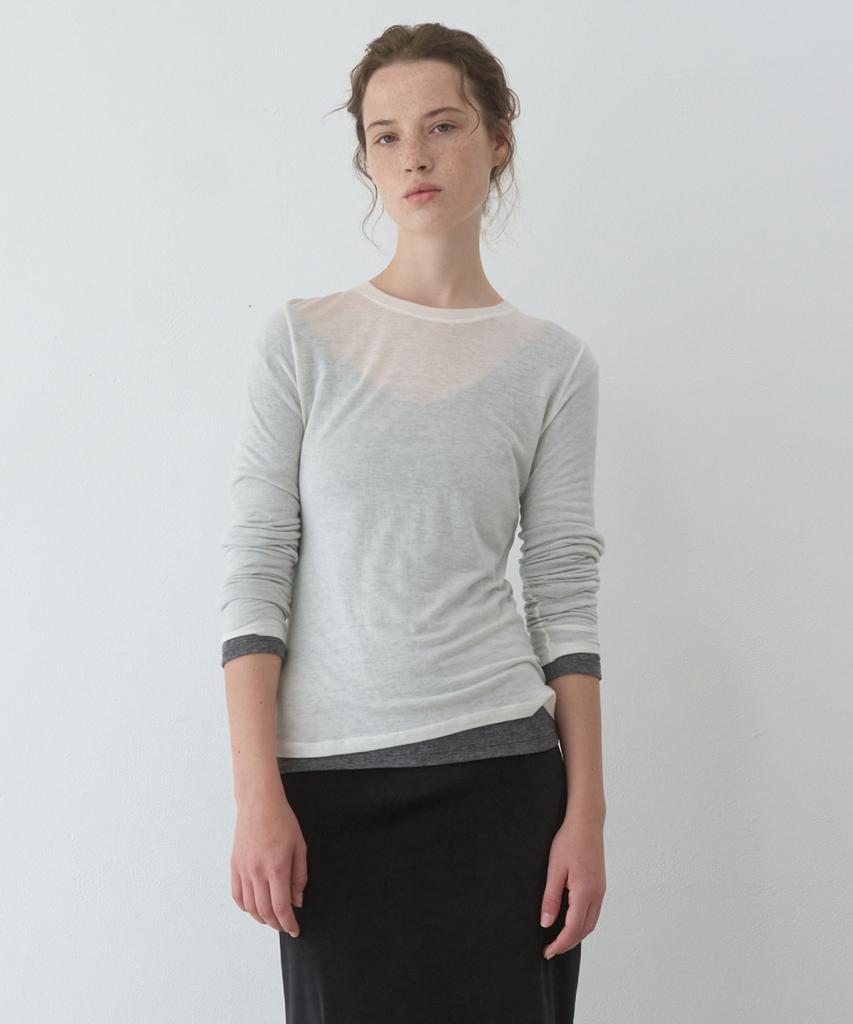 POSZER Soft Tencel Layered Long Sleeve (Ivory)