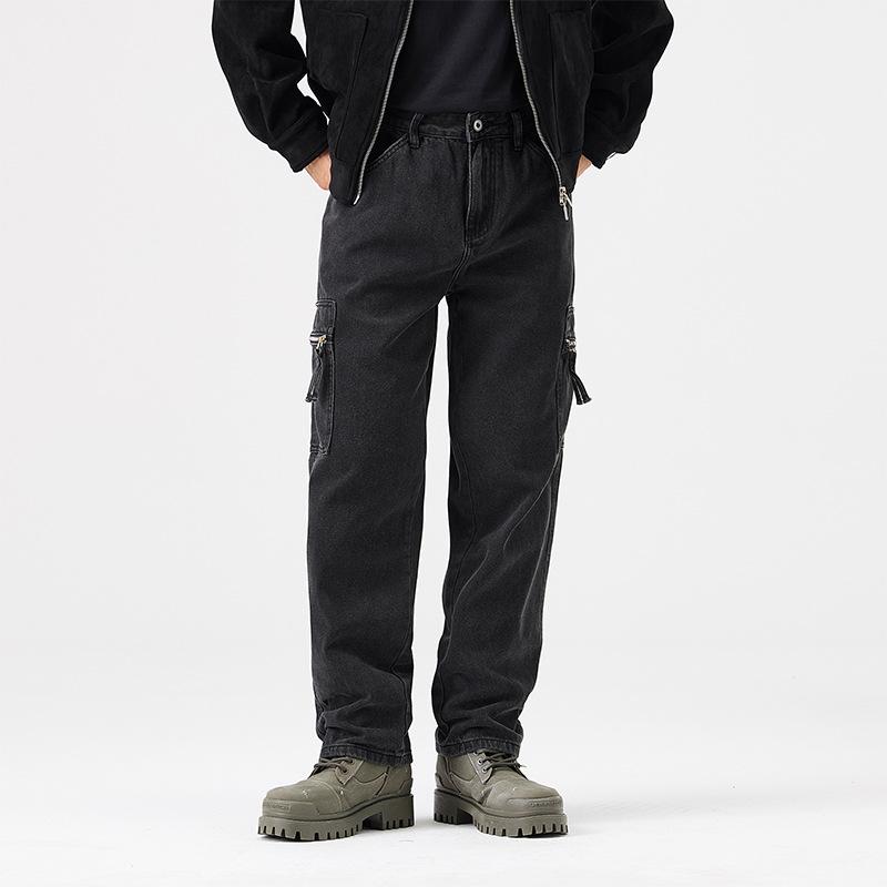 

Новые весенне-летние японские прямые джинсы для мужчин, универсальные джинсы 40 чёрный