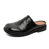Fashion Slip on Casual men's leather shoes Retro minimalist half slipper style Leisure Business Office Outdoor Fashion Plus Size