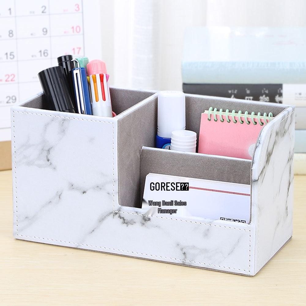 Stilvoller multifunktionaler Leder-Stifthalter & Schreibtisch-Aufbewahrungsbox Geschenk