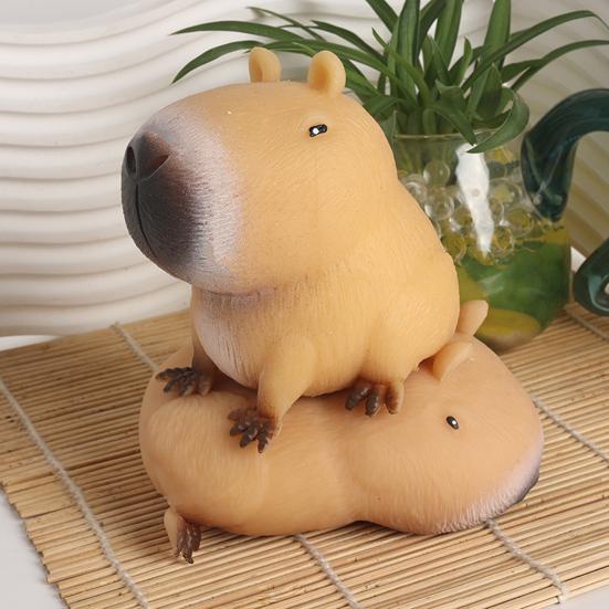 Capybara Squeeze Toy Slow Rebound Soft TPR Stress Anxiety Relief Portable Kids Teens Adults Animal Squishes Sensory Fidget Toy