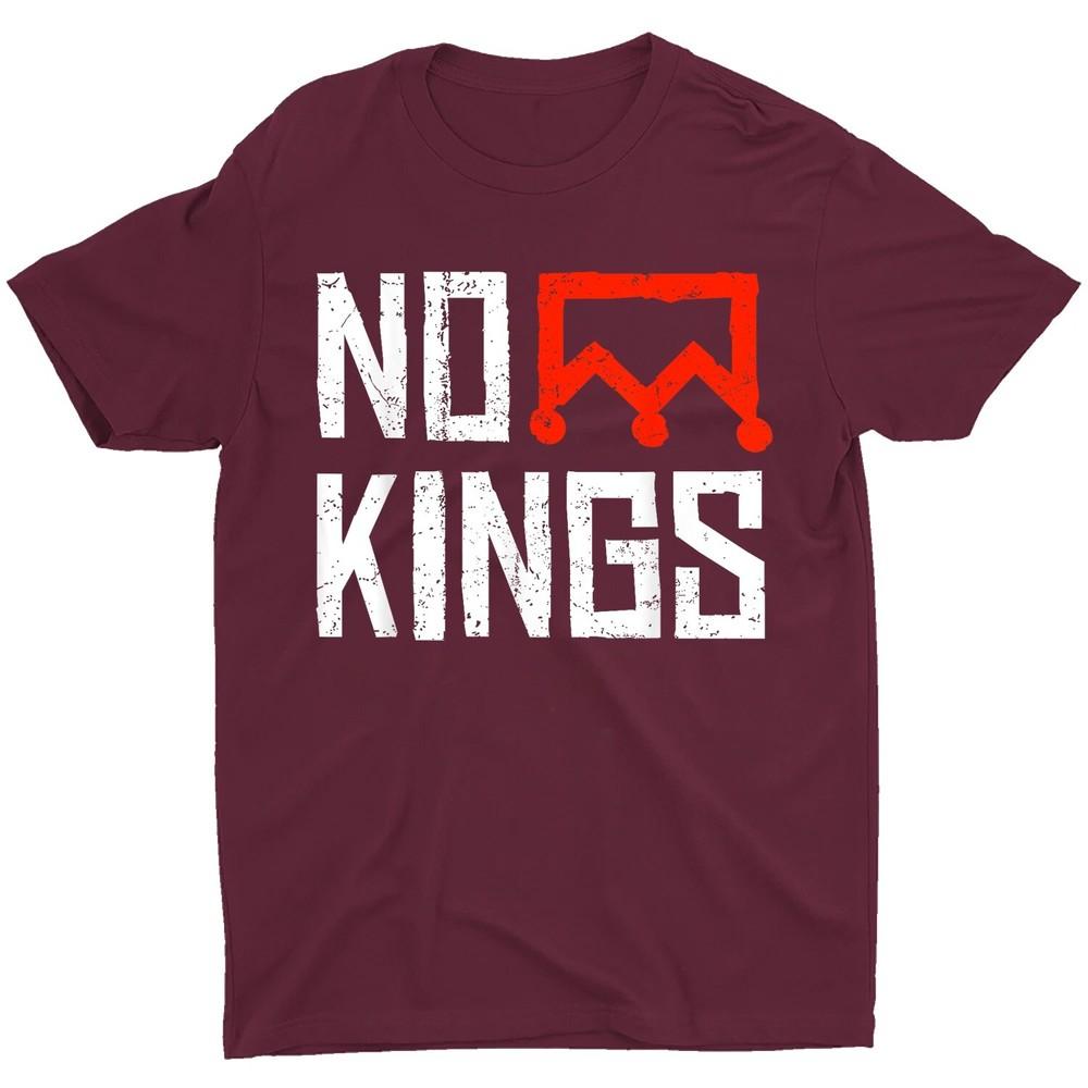 

No Kings Protest Vertical Sign Nope Simple Bold Crown Tees Unisex T-Shirt 2XL
