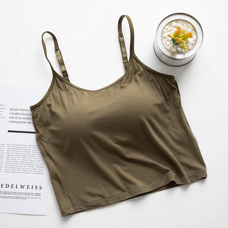 Women's Wear with Breast Pad Cup One Body Yoga Exercise Base Short Halter Vest Top