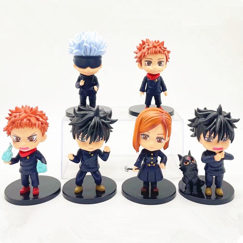6Pcs Anime Jujutsu Kaisen Set Figure Itadori Yuji Toy Kugisaki Nobara Model Action Figure Satoru Gojo Fushiguro Megumi 10CM