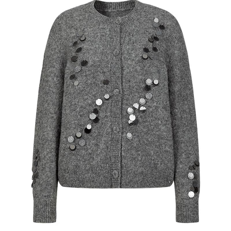 JUZI ANNACCO Женский кардиган свободного кроя из шерсти альпаки с пайетками XL