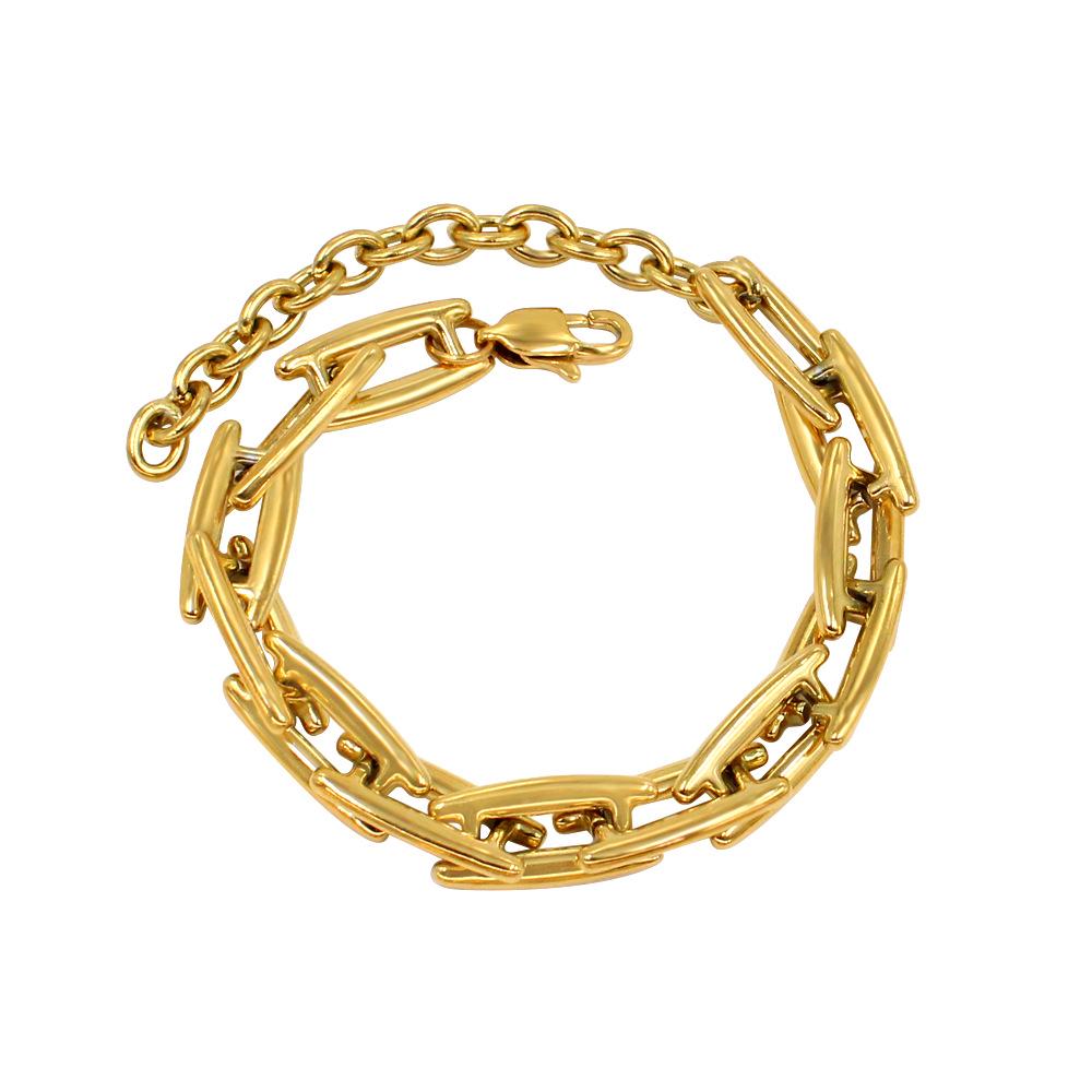 Elegant Mouth-Shaped Titanium Steel Necklace & Bracelet Set - Japanese Korean Style