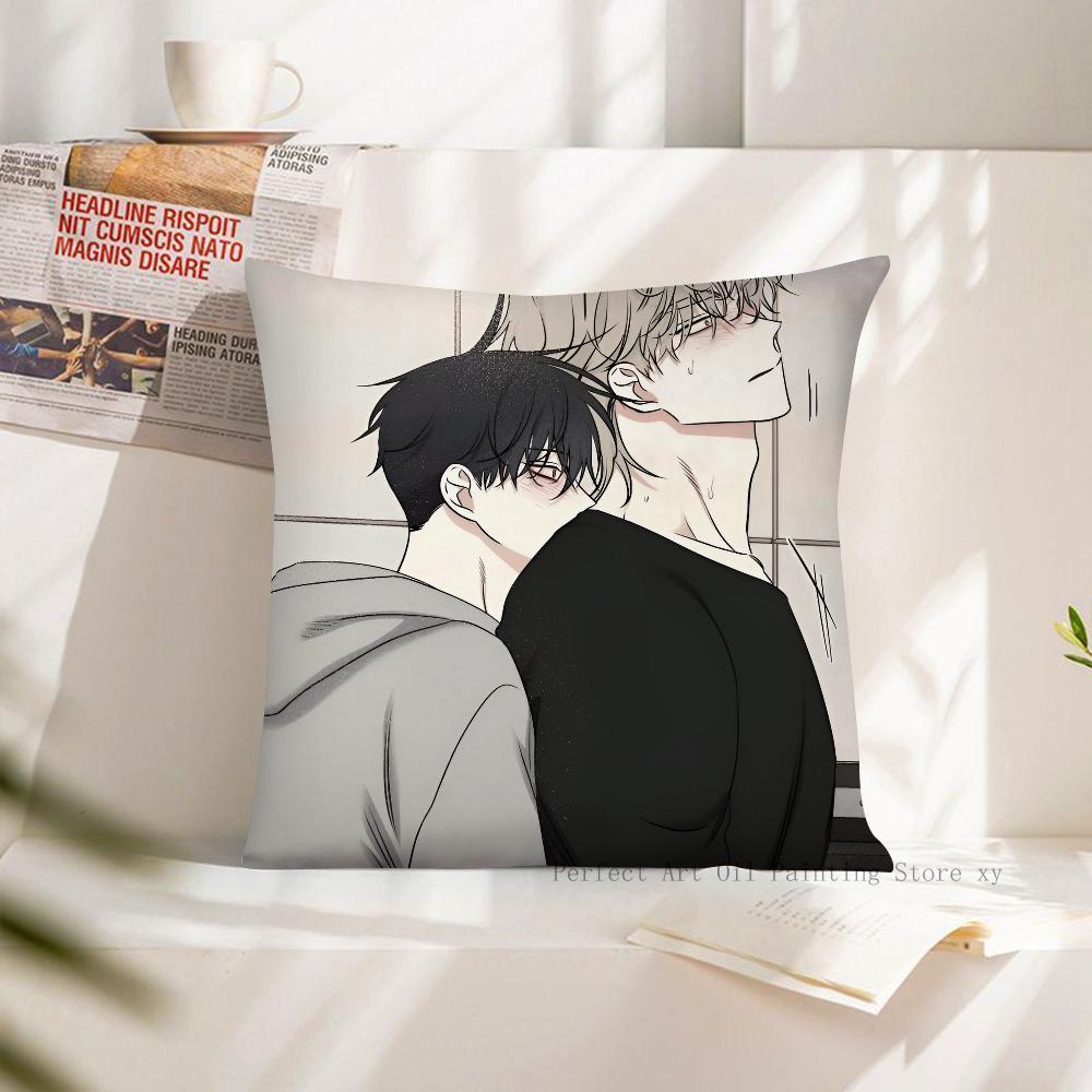 Anime BL Yaoi Pillow Case Square Pillow Cushion Cover Bedroom Sofa Room Decoration Casual Pillow Cover