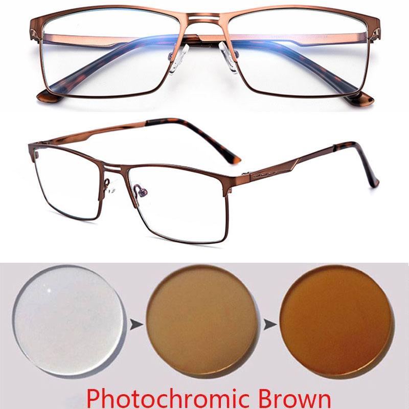 

Men Phototochromic Myopia Prescription Eyeglasses Full Frames Women Reading Glasses Eyewear Hyperopia Plus6.0