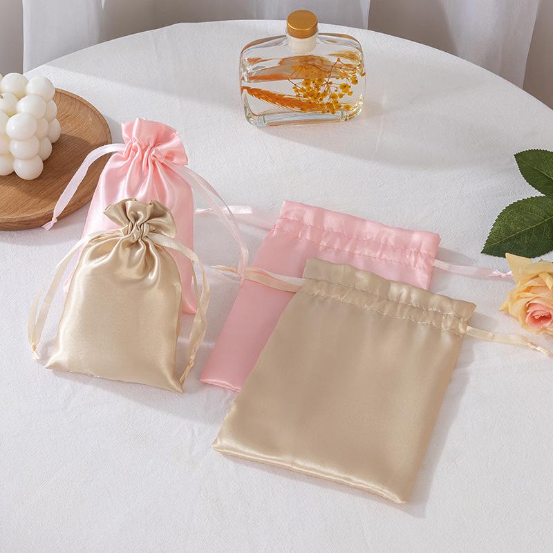 Silk Satin Drawstring Jewelry & Gift Pouch Bag