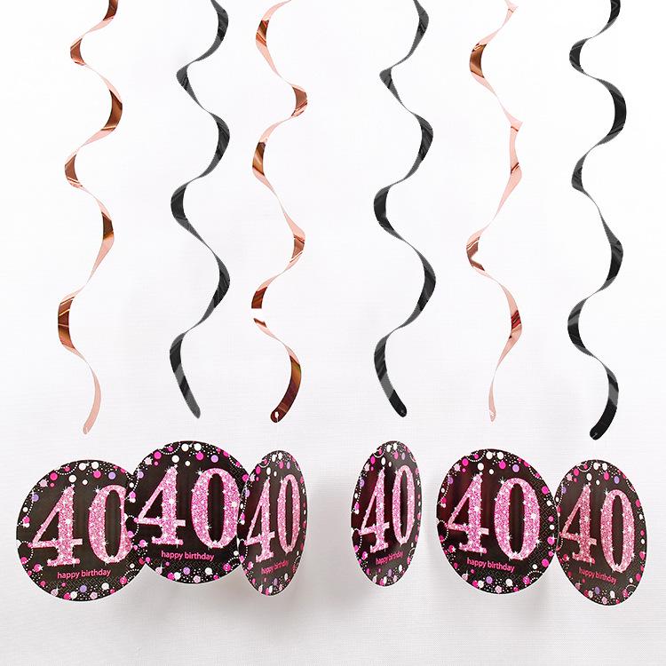 PVC Spiral Ornament Pendants for 18th, 30th, 60th Birthday Party Decorations