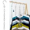 Metal Hooks Clothes Drying Rack Iron Chain Foldable Clothes Hangers Space Saving Multi-port Hangers Hooks Closet Organization