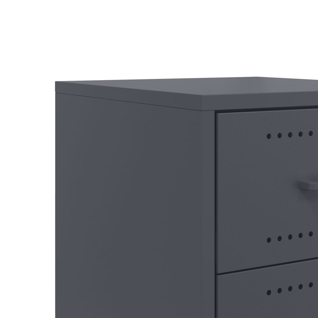 Nightstand Anthracite 36 X 39 X 59 Cm Steel