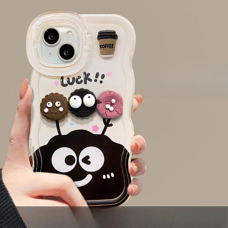 

Совместим с чехлом для телефона Apple 16PRO 15, Милая 3D-фигурка 14, Двойная подставка 13, Нишевый X Redmi K40/K40 Pro