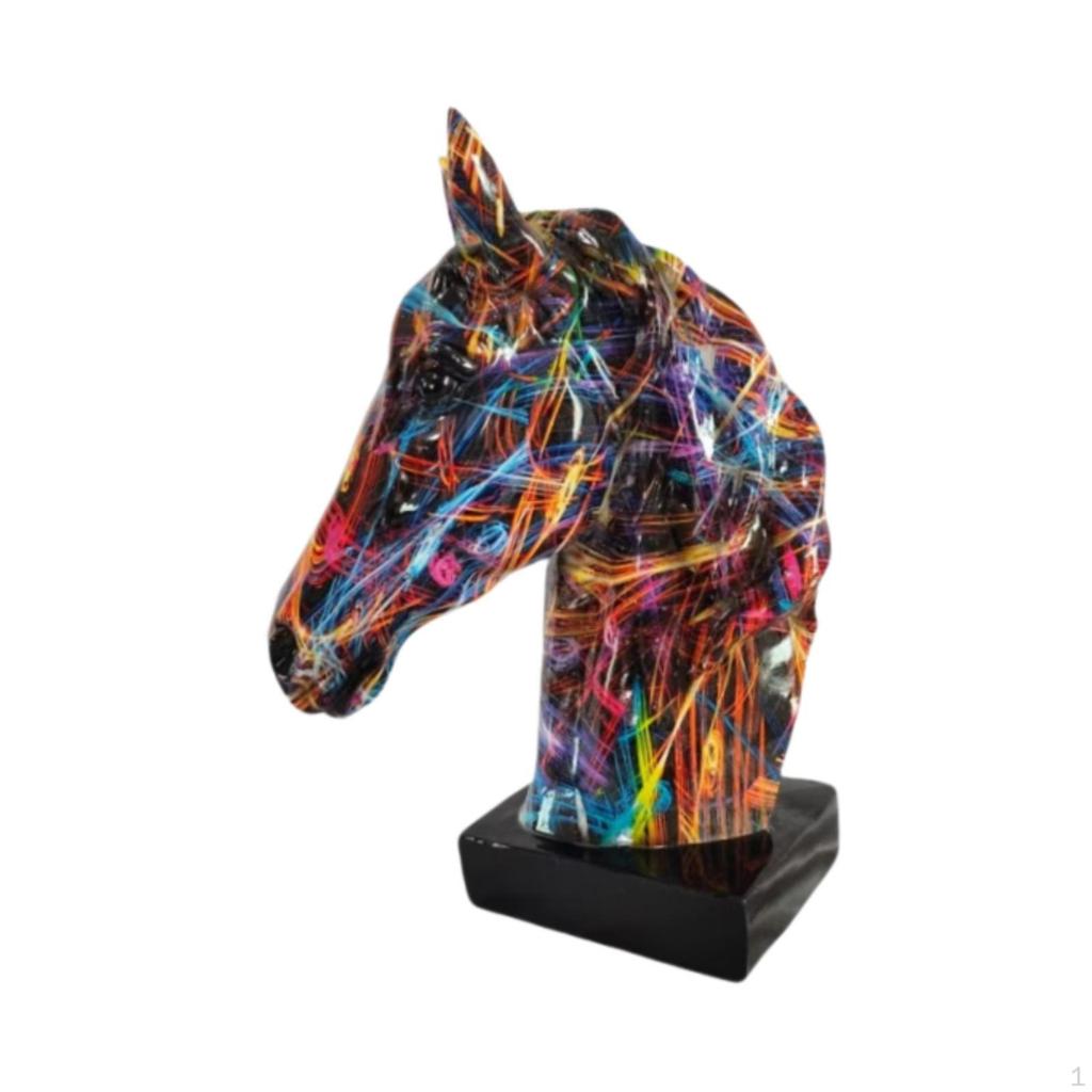Equine Head Sculpture Home Accent Resin Figure for Living Space Office Decor